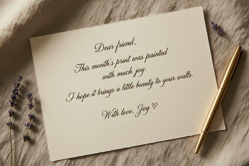 Artist letter