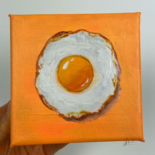 Sunny Side Up mini original acrylic painting unframed by Joy Valentine