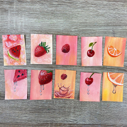 Summer Fruits — Original ACEO Set of 10