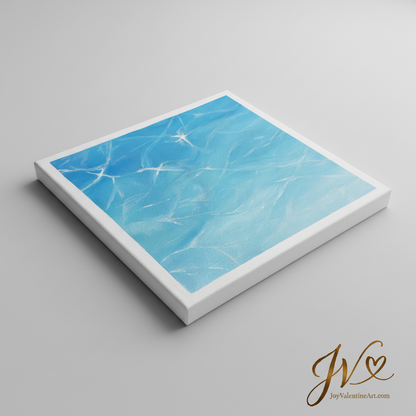 Sunlit Whispers original acrylic painting angled lay flat view by Joy Valentine