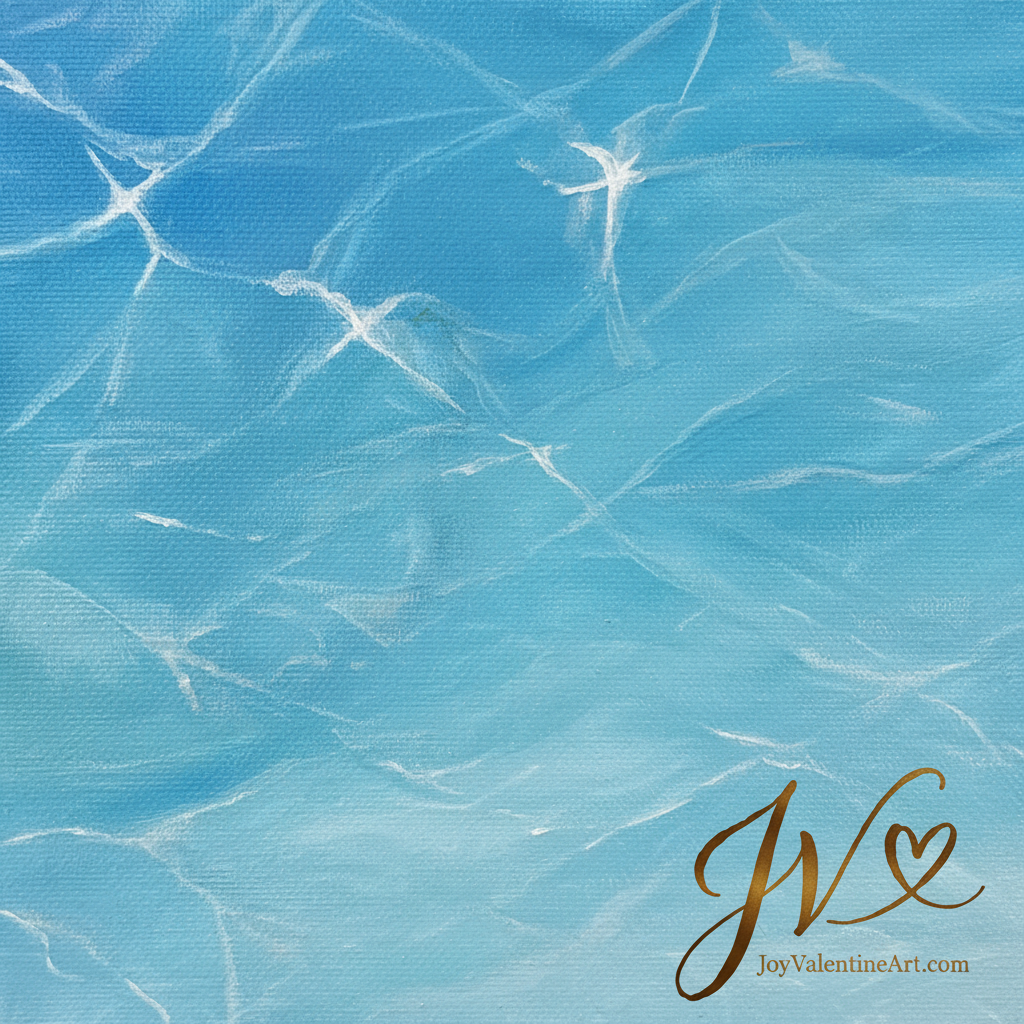 Sunlit Whispers original acrylic painting close-up detail brushwork by Joy Valentine