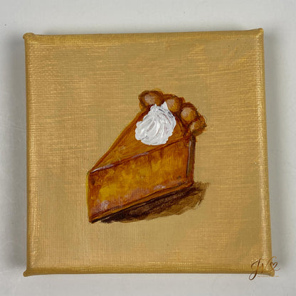 Mini Painting A Little Slice of Autumn original acrylic painting unframed by Joy Valentine