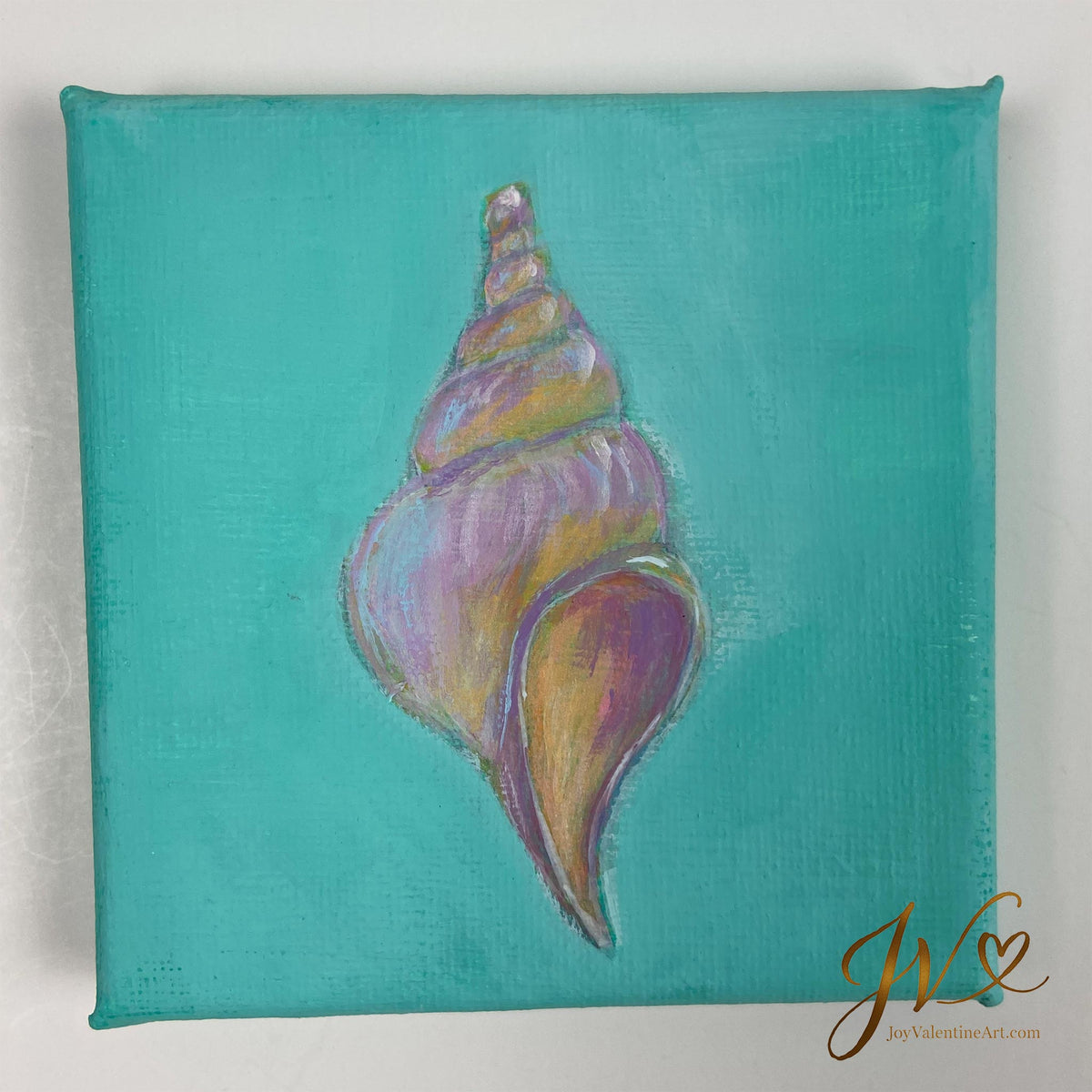 Mini Painting The Spiral Shell original acrylic painting unframed by Joy Valentine