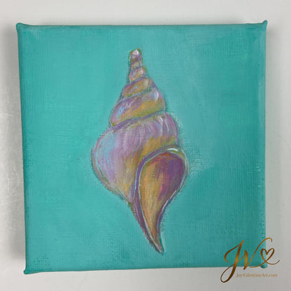 Mini Painting The Spiral Shell original acrylic painting unframed by Joy Valentine
